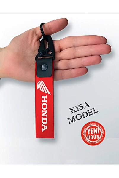 NIFF HONDA Kırmızı KISA MODEL 15 cm. MOTOSİKLET OTOMOBİL ANAHTARLIĞI SİYAH HE...