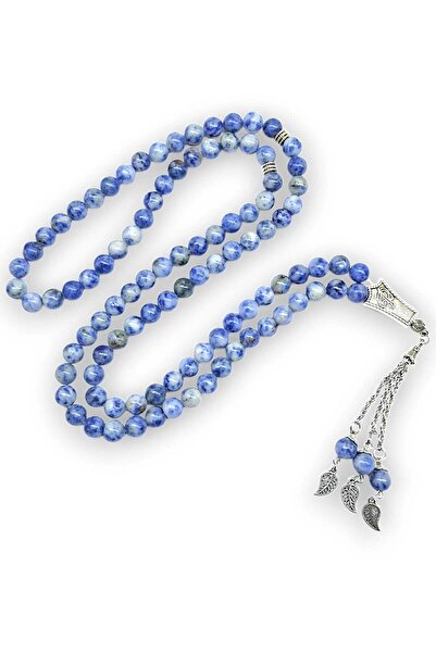 Hanedan Hediyelik Doğal Sodalit Taşı 99'lu Namaz Tesbihi (İsteğe Özel Püskül ...