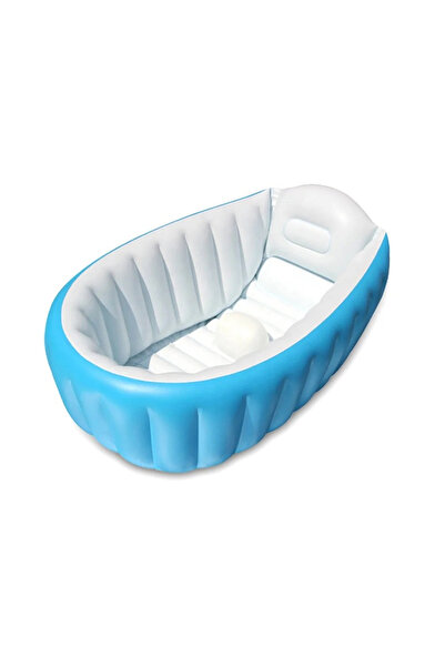 Zenva Надуваема бебешка вана - преносима, безопасна и ултра удобна, синя