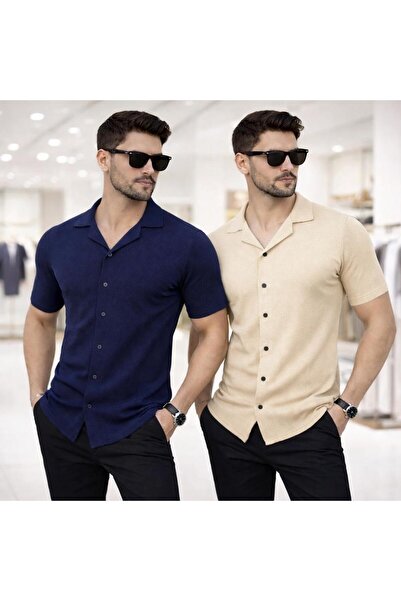 zs zaos fashion Set avantajos din 2 piese, cămașă bărbătească cu mânecă scurt...