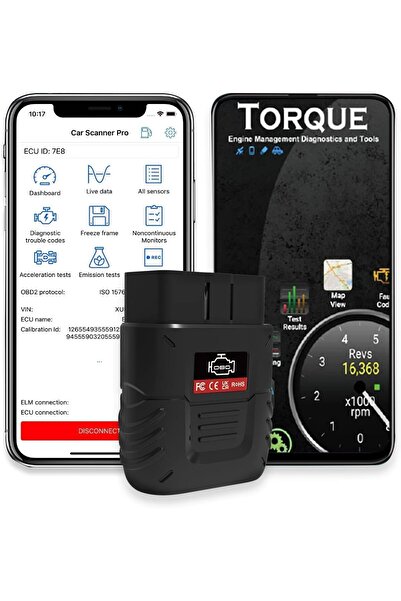 Generic جهاز فحص السيارات Joyzzz، ماسح ضوئي لاسلكي OBD2 بتقنية بلوتوث 4.2، أد...