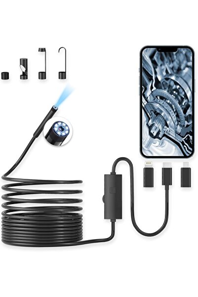 Generic كاميرا منظار داخلي XICEN مزودة بإضاءة، منظار داخلي عالي الدقة 1920 بك...