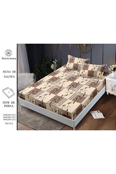 FIONNA.RO Stretchy Duvet Cover and Pillowcases Made of Finet 140x200cm - Beig...