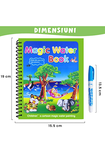 Pitikot Magic Book Water Coloring Book, Reusable, Full of Vibrant Colors, Ani...