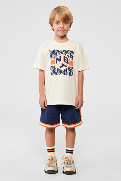 NBT JEANS Тениска BG Store Boy Ecru