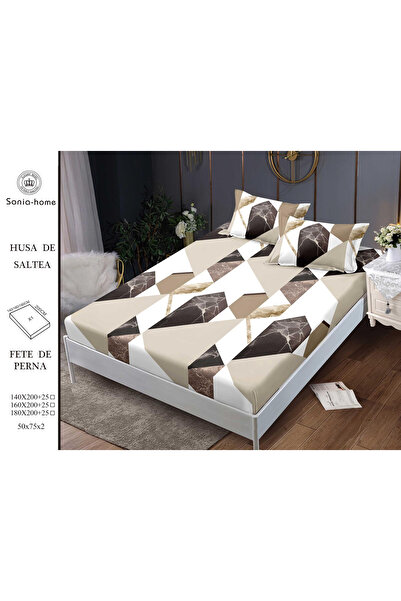 FIONNA.RO Stretchy Duvet Cover and Pillowcases in Finet 140x200cm - Marble Beige