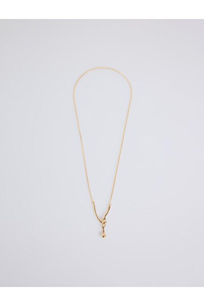 Jimmy Key Altın Rengi İkili Metal Top Figürlü Kolye