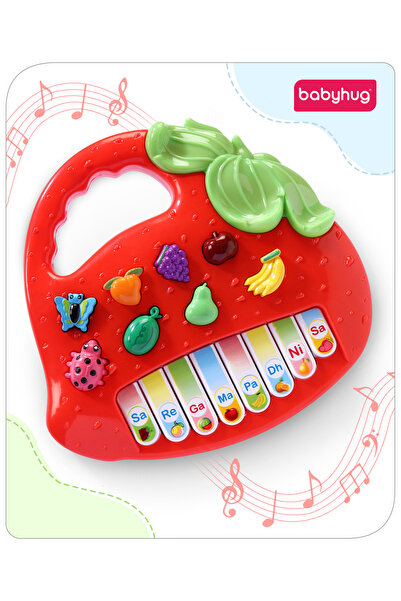 Babyhug Strawberry Musical Piano Keyboard, 3 Activity Modes, Fruit Sounds & Q...