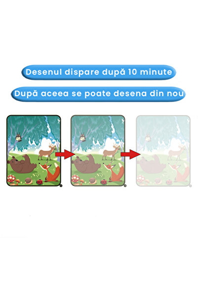 Pitikot Carte de colorat cu apa Magic Book, Reutilizabila, plina de culori vibrante, Animale