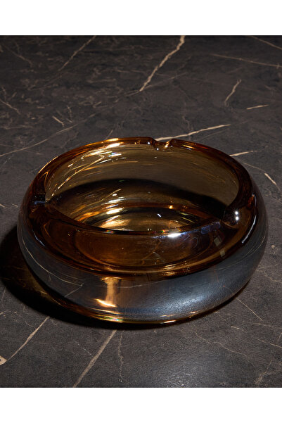 ofisbura Mono Dark Crystal Ashtray |   Smoked Glass |   Modern Desktop Decor
