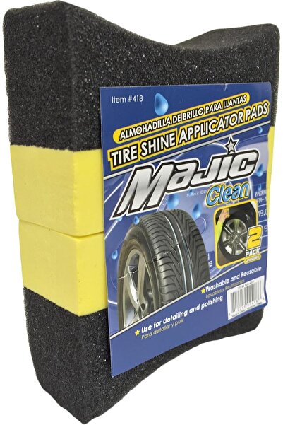 Generic وسادات تطبيق ملمع الإطارات ماجيك، قطعتان، أصفر وأسود