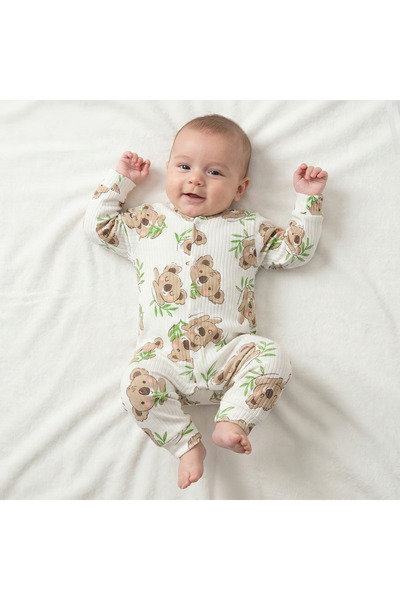 Süpermini رومبير للأطفال مزين بأكمام على شكل دونات، 100% قطن، مناسب للأعمار م...