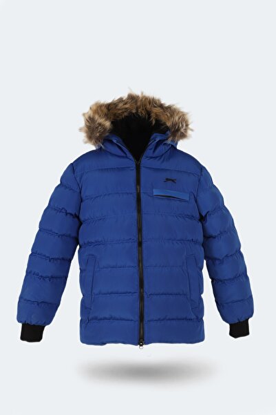 Slazenger Hooded Inflatable Saks Blue Coat Children's Winter Comfortable Wate...
