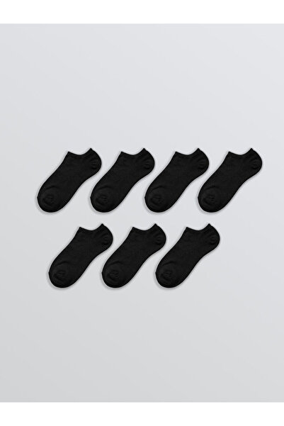 LC Waikiki Μαύρες ανδρικές κάλτσες sneaker, συσκευασία 7 τεμαχίων