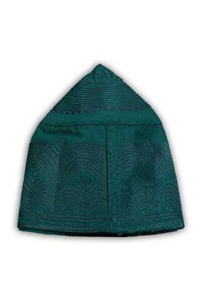 Hayrat Neşriyat Fabric Skullcap Special Series (Dark Green, Size 55)