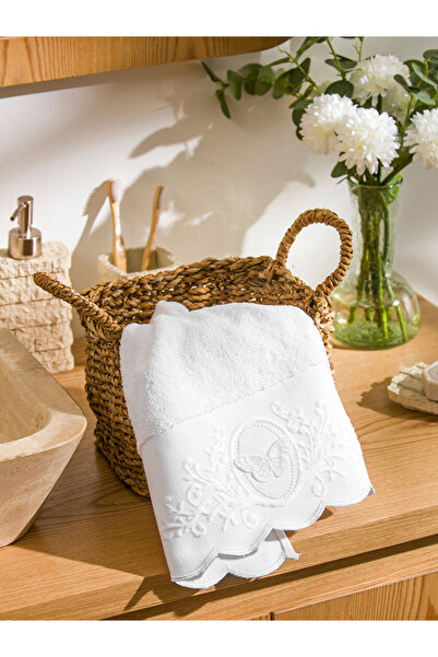 LC Waikiki Sparkling Choices Butterfly Embroidered Cotton Face Towel 50X80 cm...