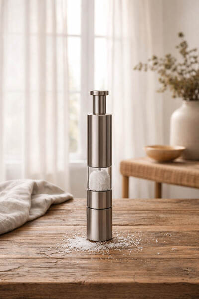 Anadolu Saray مطحنة الفلفل والملح اليدوية المصنوعة من الفولاذ، مطحنة توابل متينة