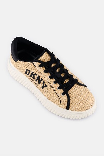 Dkny Women Leon Lace Up Raffia Casual Shoes, Beige
