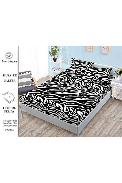 FIONNA.RO Stretchy Duvet Cover and Pillowcases Made of Finet 160x200cm - Zebra