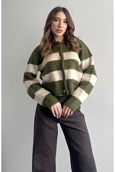 yeditepe fashion Brushed Crop Knitwear Cardigan