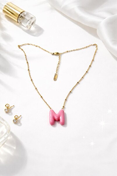 Archhazel Jewelery Elegant Steel Necklace with Letter m