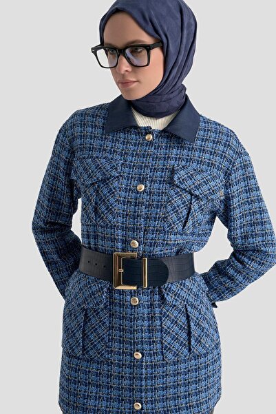 Armine TREND Gold Düğmeli Cep Detaylı Kolları Katlı Manşet Detaylı Tüvit Tuni...