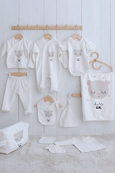 Tuğba Kuğu Organik 11'li Hastane Çıkışı - Pure Baby - Kız Bebek Ayıcık