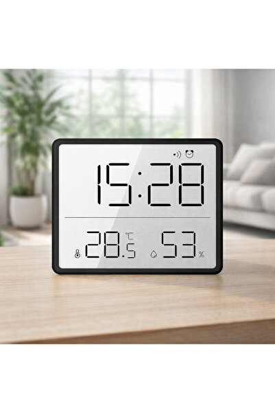 Artnest Mıknatıslı LCD Dijital Mini Saat Alarm Sıcaklık ve Nem Göstergeli Pil...