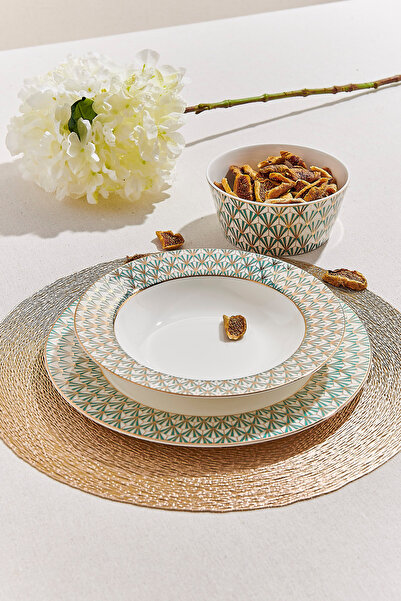 Paşabahçe Venezia Porselen Çukur Tabak Yeşil