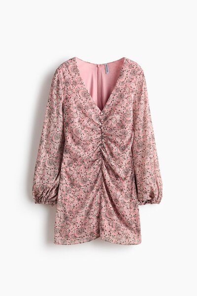 H&M Düğme Detaylı Krinkle Elbise