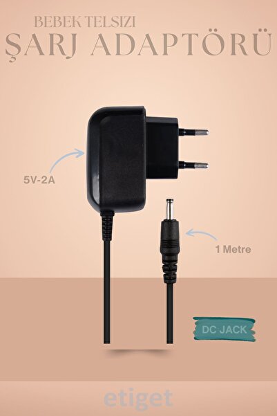 Etiget VTech Uyumlu Bebek Telsizi Şarj Adaptörü 5V 2A – Güçlü ve Güvenli Şarj...