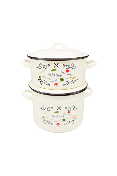 VEF Set of 2 decorative pieces Bon appetit with lids for pot and saucepan 20 ...