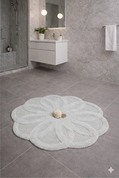 Dokumacıoğlu Liora Krem 100x100 Yumuşak Kaymaz Modern Yumuşak Yüzeyli Şık Ban...