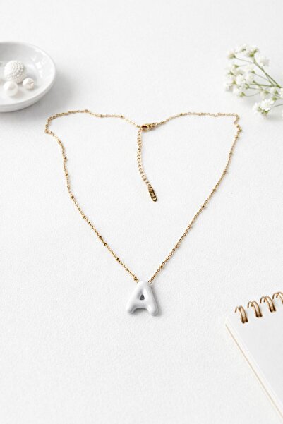 Archhazel Jewelery Elegant Steel Necklace with Letter a