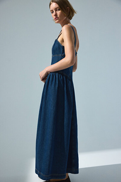 H&M Kloş Etekli Kot Elbise