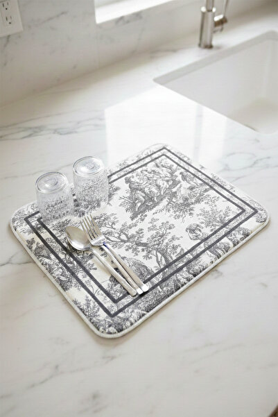 aymira home Bulaşık Kurutma Matı Kurulama Bezi Örtüsü Tezgah Üstü Emici Bulaş...