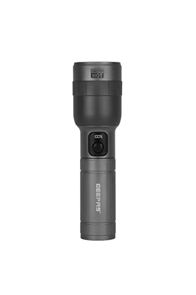 Geepas Digital Zoomable LED Flashlight- GFL3874Z/ 60W Laser High-Power LEDs,