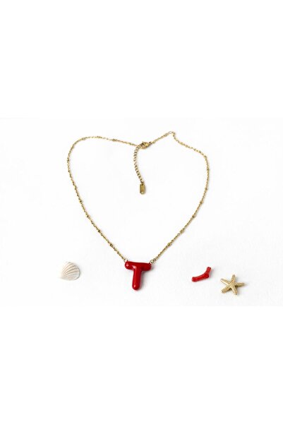 Archhazel Jewelery Elegant Steel Necklace with Letter t