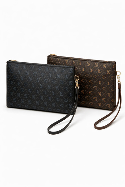 KISCHE Women's Printed Women's Clutch Handbag Portfolio Ponny Black Coffee Se...