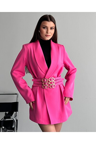 cottonage Women's Jacket Dress with Belt Detail