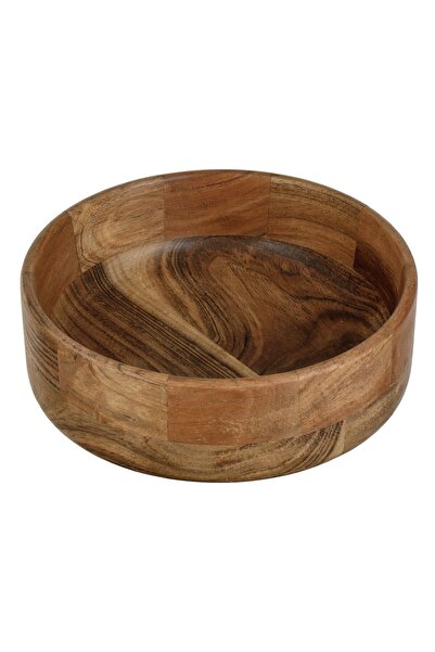 OEM Round Wooden Bowl, Dark Brown Color, Ø21.5 x 7.5 cm, 1.5 L