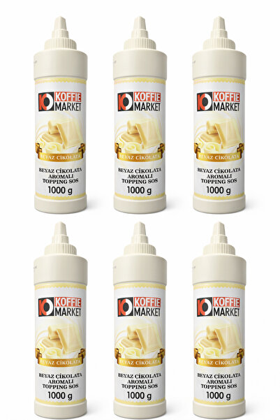 Koffie Market 6 Adet Beyaz Çikolata Aromalı Topping Sos 1000gr