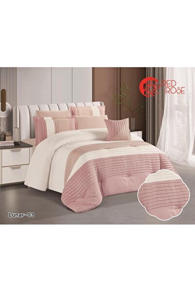 Red Rose Lunar Modern Design Microfiber Duvet(5 Pieces) - Striped - Single an...