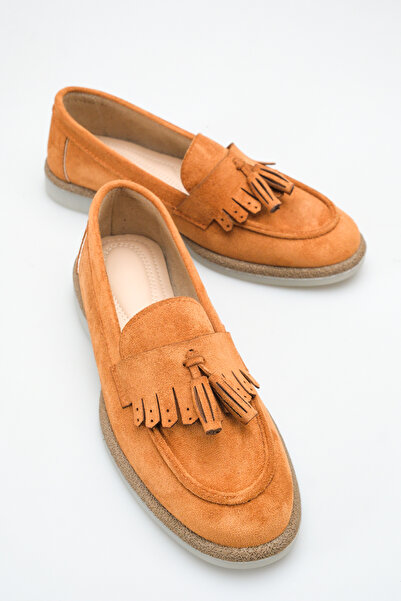 Solo Bag Loafer din piele intoarsa cu ciucuri pentru femei, cu talpa conforta...