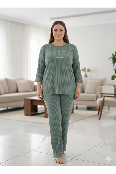 sleeproom Women's Green Half Sleeve Camisole Perfection Pajama Set