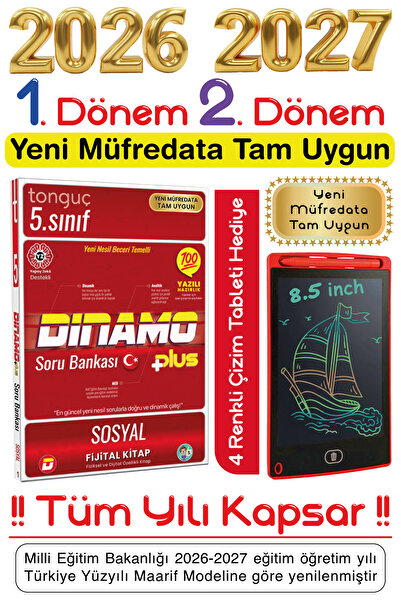 Tonguç Yayınları 5. Sınıf 1. ve 2. Dönem Sosyal Bilgiler Dinamo Soru Bankası,...