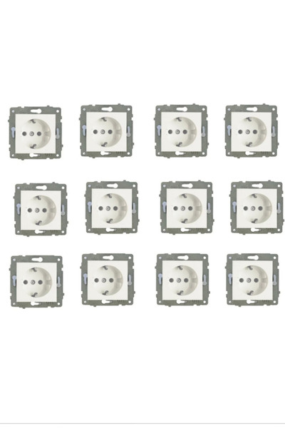ENFE Grano White Grounded Socket Mechanism |   Frameless |   12-Pack |   In-W...
