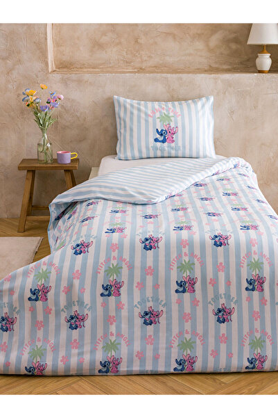 LC Waikiki Sparkling Choices Lilo and Stitch Printed Single Duvet Cover Set f...