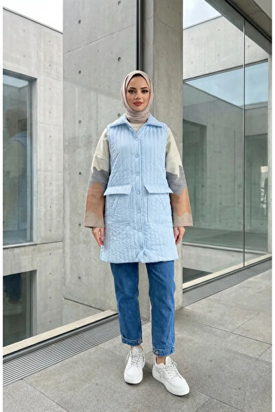 sefamerve Quilted Vest 71152-02 Baby Blue