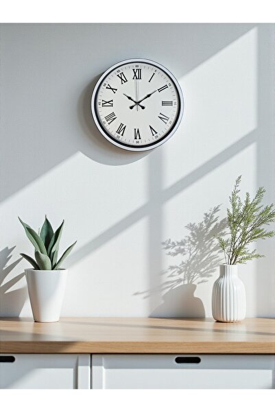 Leyaton 36 cm White Roman Numeral Wall Clock Lwlhm-Ytrs345